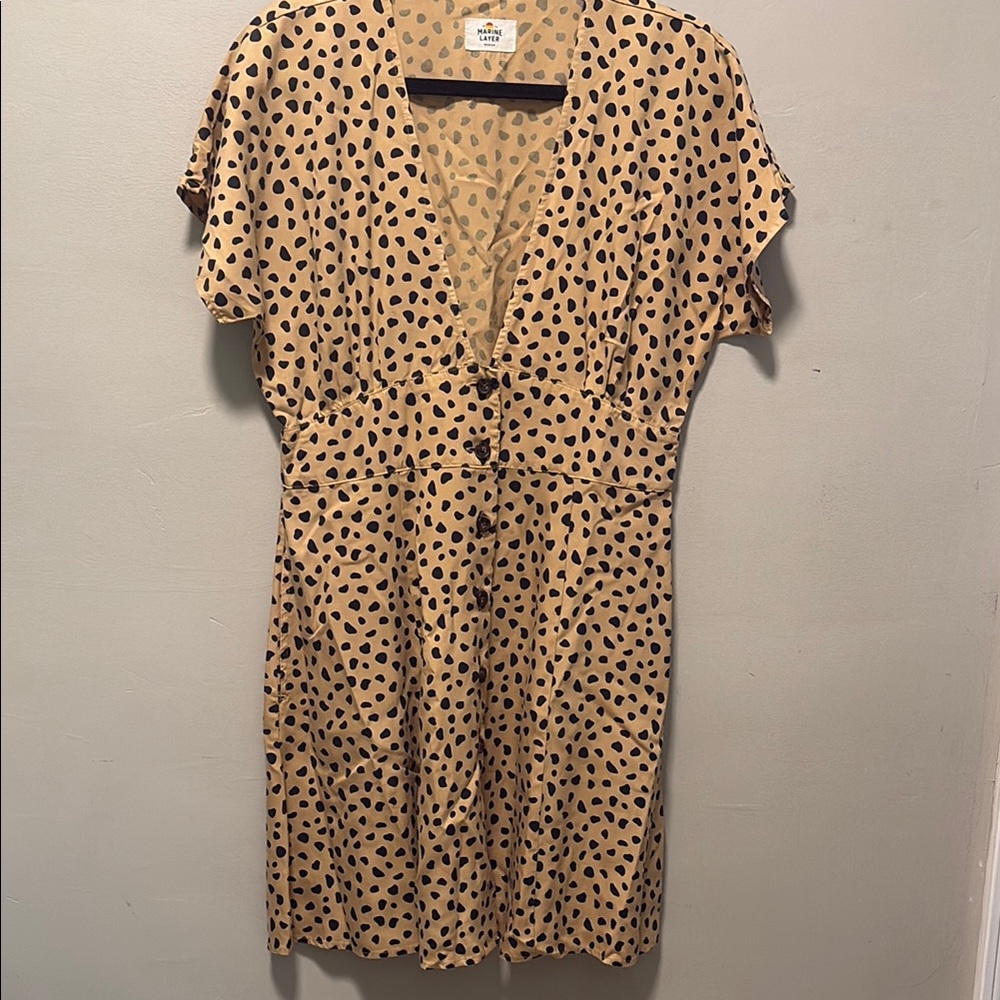 Marine Layer - Camila AbstractCheetah Print Button Down Mini DressSize Medium